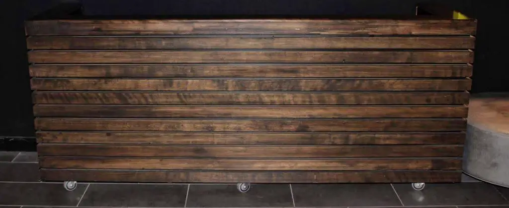 distressed brown wood table